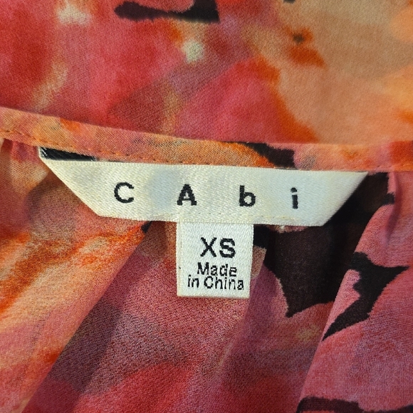 CAbi Pink Floral Sheer Blouse Style #590 - Picture 4 of 5